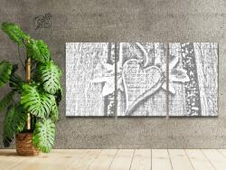 PontPöttyöző - Szív alakú levél (3 db-os készlet) Méret: 30x40cm (3db), Keretezés: Kartonlemezen, Szín: Kék