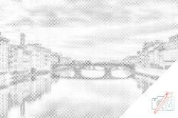 PontPöttyöző - Arno folyó Firenzében Méret: 40x60cm, Keretezés: Műanyagtáblával, Szín: Zöld