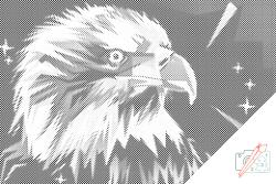  PontPöttyöző - Vektor sas Méret: 40x60cm, Keretezés: Műanyagtáblával, Szín: Piros