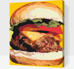 Festés számok szerint - Hamburger illusztráció Méret: 40x50cm, Keretezés: Műanyagtáblával