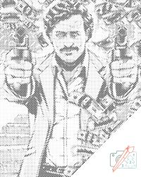 PontPöttyöző - Pablo Escobar Méret: 30x40cm, Keretezés: Műanyagtáblával, Szín: Kék