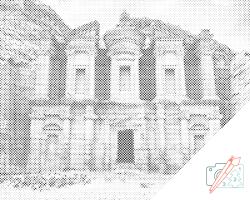 PontPöttyöző - Petra, Jordánia Méret: 30x40cm, Keretezés: Kartonlemezen, Szín: Zöld