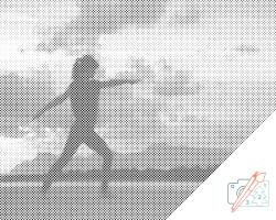  PontPöttyöző - Jóga a parton Méret: 40x50cm, Keretezés: Műanyagtáblával, Szín: Fekete