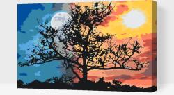  Festés számok szerint - Hold és Nap Méret: 40x60cm, Keretezés: Kartonlemezen