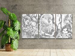  PontPöttyöző - Papagáj (3 db-os készlet) Méret: 40x60cm (3db), Keretezés: Műanyagtáblával, Szín: Kék