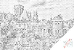 PontPöttyöző - York, Anglia Méret: 40x60cm, Keretezés: Kartonlemezen, Szín: Kék