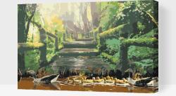  Festés számok szerint - Kacsacsalád a parkban Méret: 40x60cm, Keretezés: Kartonlemezen