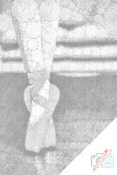  PontPöttyöző - Piros balettcipő Méret: 40x60cm, Keretezés: Műanyagtáblával, Szín: Kék