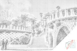  PontPöttyöző - Güell park, Barcelona 2 Méret: 40x60cm, Keretezés: Műanyagtáblával, Szín: Kék