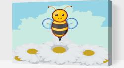  Festés számok szerint - Vidám méhecske Méret: 40x60cm, Keretezés: Fatáblával