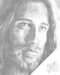  PontPöttyöző - Jézus Krisztus Méret: 30x40cm, Keretezés: Műanyagtáblával, Szín: Zöld