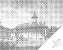  PontPöttyöző - Moldovițai kolostor, Románia Méret: 40x50cm, Keretezés: Kartonlemezen, Szín: Piros