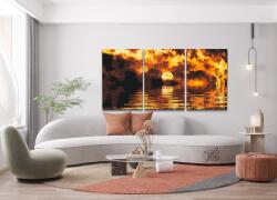  Festés számok szerint - Tűz naplemente (3 db-os készlet) Méret: 30x40cm (3db), Keretezés: Kartonlemezen