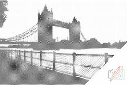 PontPöttyöző - London Bridge a naplementében Méret: 40x60cm, Keretezés: Műanyagtáblával, Szín: Piros