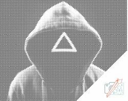  PontPöttyöző - Squid game Méret: 30x40cm, Keretezés: Kartonlemezen, Szín: Kék