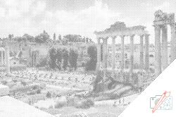  PontPöttyöző - Forum Romanum, Róma Méret: 40x60cm, Keretezés: Műanyagtáblával, Szín: Piros