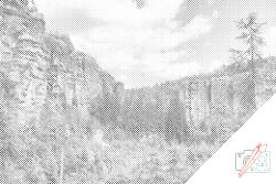 PontPöttyöző - Adršpachi sziklák, Csehország Méret: 40x60cm, Keretezés: Fatáblával, Szín: Piros