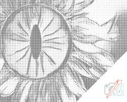  PontPöttyöző - A napraforgó szeme Méret: 30x40cm, Keretezés: Műanyagtáblával, Szín: Kék