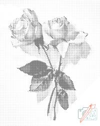 PontPöttyöző - Vintage rózsa 2 Méret: 30x40cm, Keretezés: Kartonlemezen, Szín: Kék