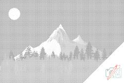  PontPöttyöző - Hegyek éjjel Méret: 40x60cm, Keretezés: Műanyagtáblával, Szín: Fekete