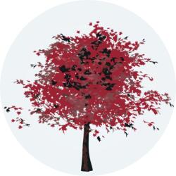 Festés számok szerint - Piros fa Méret: 50x50cm, Keretezés: Műanyagtáblával