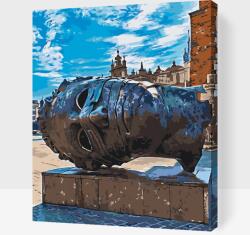 Festés számok szerint - Eros Bendato bronz fejszobra, Krakkó Méret: 30x40cm, Keretezés: Műanyagtáblával