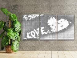 PontPöttyöző - Romantikus felhők (3 db-os készlet) Méret: 40x60cm (3db), Keretezés: Műanyagtáblával, Szín: Kék