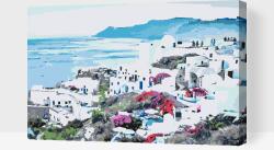 Festés számok szerint - Santorini Méret: 40x60cm, Keretezés: Műanyagtáblával