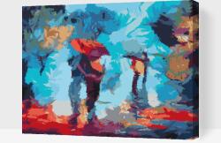  Festés számok szerint - Séta az esőben Méret: 40x50cm, Keretezés: Műanyagtáblával
