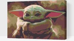 Festés számok szerint - Bébi Yoda Méret: 40x60cm, Keretezés: Kartonlemezen