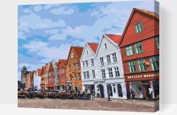 Festés számok szerint - Bryggen, Norvégia 2 Méret: 30x40cm, Keretezés: Műanyagtáblával