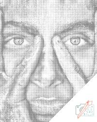  PontPöttyöző - Egy nő tekintete Méret: 30x40cm, Keretezés: Kartonlemezen, Szín: Piros