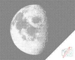 PontPöttyöző - Hold árnyékban Méret: 40x50cm, Keretezés: Fatáblával, Szín: Fekete