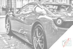 PontPöttyöző - Ferrari 4 Méret: 40x60cm, Keretezés: Műanyagtáblával, Szín: Piros