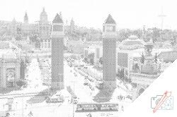  PontPöttyöző - Barcelona, Spanyolország Méret: 40x60cm, Keretezés: Műanyagtáblával, Szín: Kék