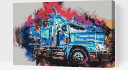  Festés számok szerint - Színes kamion Méret: 40x60cm, Keretezés: Műanyagtáblával