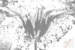  PontPöttyöző - Virágzó tulipán Méret: 40x60cm, Keretezés: Műanyagtáblával, Szín: Fekete