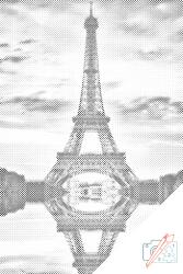 PontPöttyöző - Eiffel-torony Méret: 40x60cm, Keretezés: Keret nélkül (csak a vászon), Szín: Piros