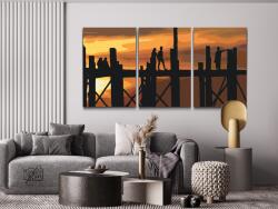  Festés számok szerint - Szerelmesek hídja (3 db-os készlet) Méret: 40x60cm (3db), Keretezés: Műanyagtáblával