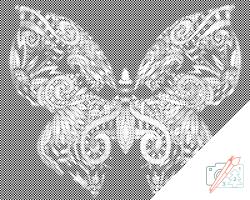 PontPöttyöző - Mandala pillangó Méret: 30x40cm, Keretezés: Műanyagtáblával, Szín: Kék
