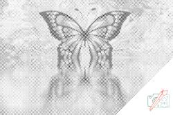 PontPöttyöző - Pillangó tükröződése Méret: 40x60cm, Keretezés: Kartonlemezen, Szín: Kék