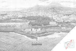 PontPöttyöző - Vezúv, Nápoly Méret: 40x60cm, Keretezés: Műanyagtáblával, Szín: Kék