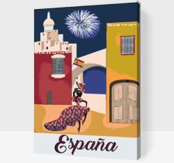  Festés számok szerint - Spanyol utazás 2 Méret: 40x60cm, Keretezés: Kartonlemezen
