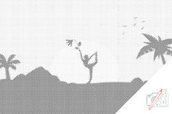  PontPöttyöző - Jóga napfelkeltében Méret: 40x60cm, Keretezés: Műanyagtáblával, Szín: Piros