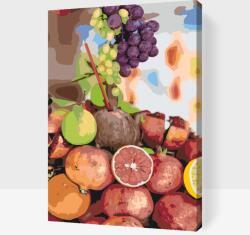  Festés számok szerint - Kókusz és gyümölcsök Méret: 40x60cm, Keretezés: Kartonlemezen