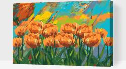 Festés számok szerint - Festett tulipánok Méret: 40x60cm, Keretezés: Műanyagtáblával