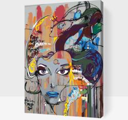 Festés számok szerint - Szépséges kék ajkak Méret: 40x60cm, Keretezés: Kartonlemezen