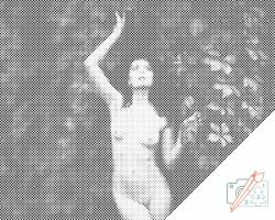  PontPöttyöző - Nő a természetben Méret: 30x40cm, Keretezés: Műanyagtáblával, Szín: Kék