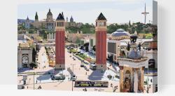Festés számok szerint - Barcelona, Spanyolország Méret: 40x60cm, Keretezés: Fatáblával