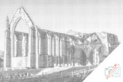 PontPöttyöző - Bolton Priory templom, Anglia Méret: 40x60cm, Keretezés: Fatáblával, Szín: Zöld